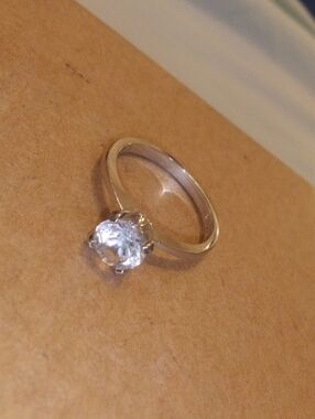 Classic Solitaire Silver Ring with Clear Stone